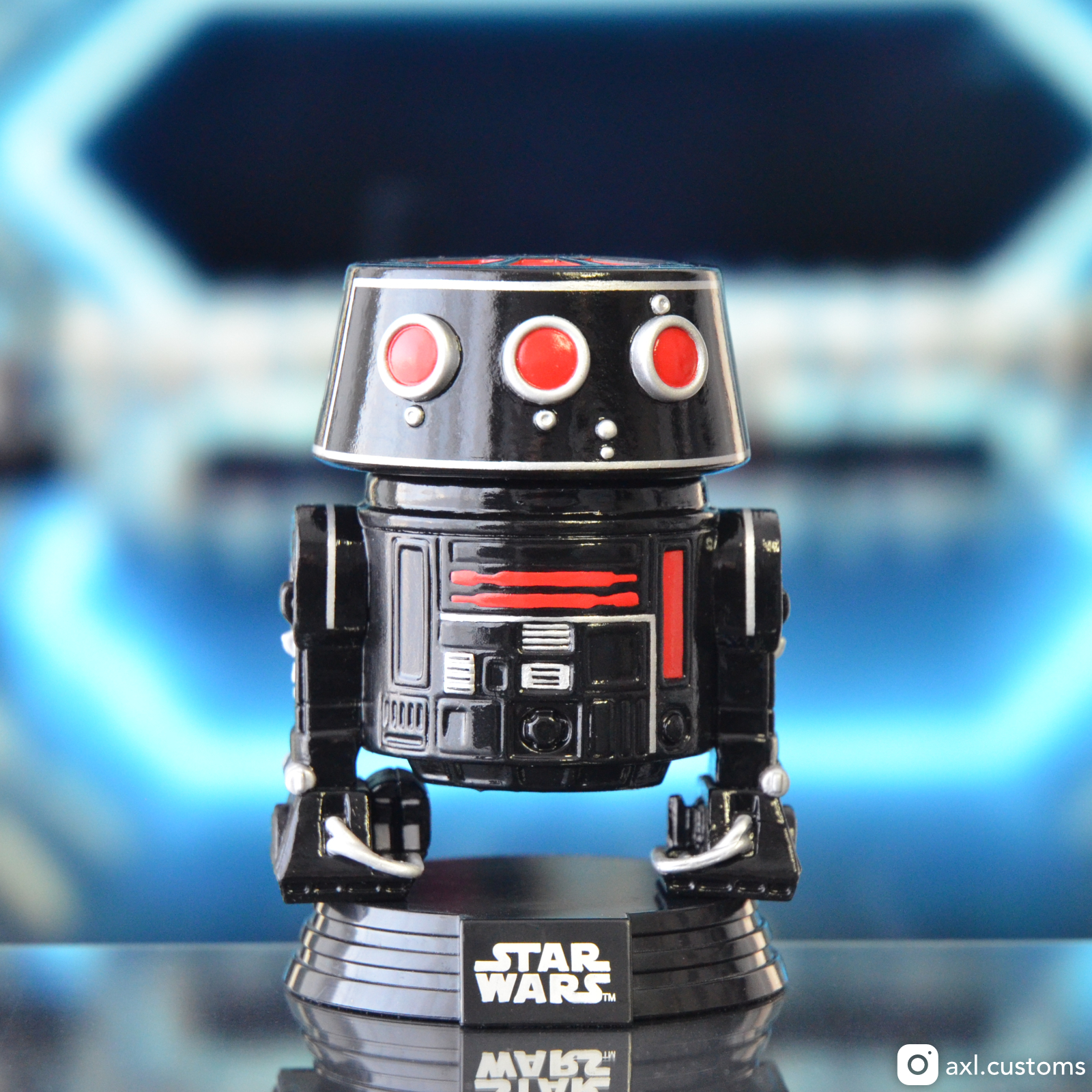 Zoom First Order R5 Droid Rise of the Resistance - Holographic Rey, Poe Dameron, First Order R5 Droid & Kylo Ren Custom Funko Pop