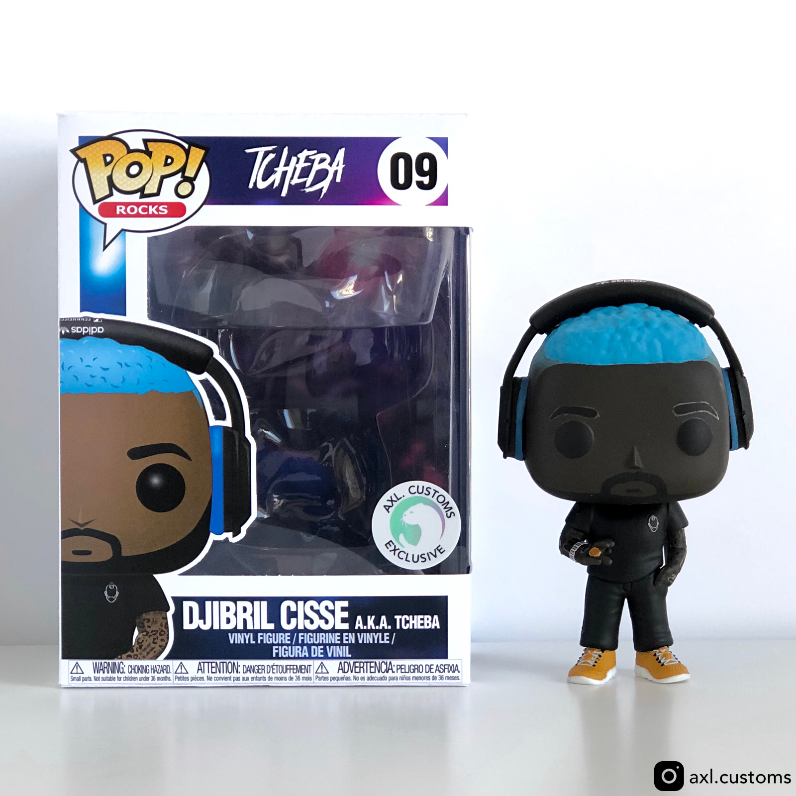 Front Shot Unboxed Djibril Cissé A.K.A. TCHEBA Custom Funko Pop