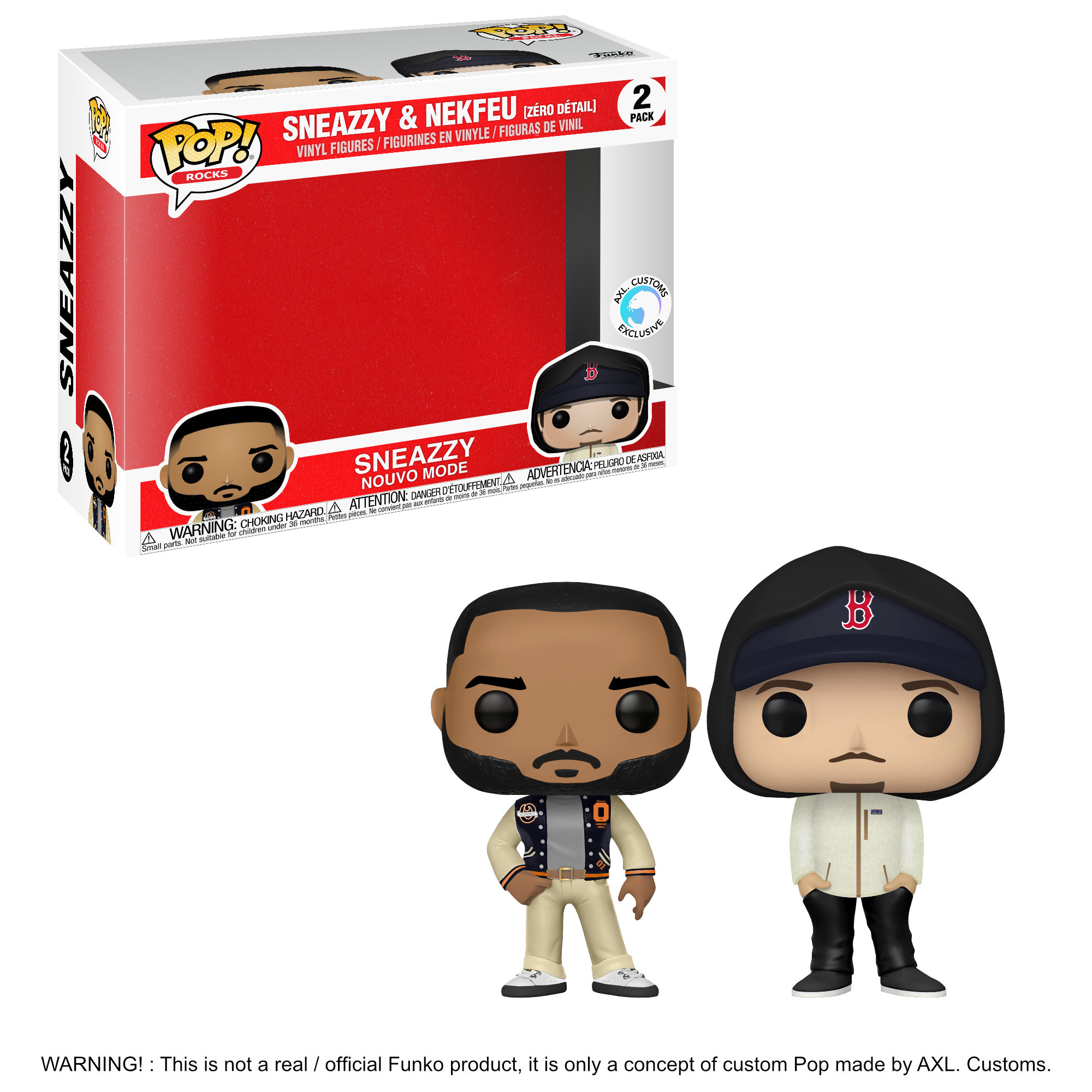 Glam Shot Nouvo Mode - Sneazzy & Nekfeu (Zéro Détail) Custom Funko Pop