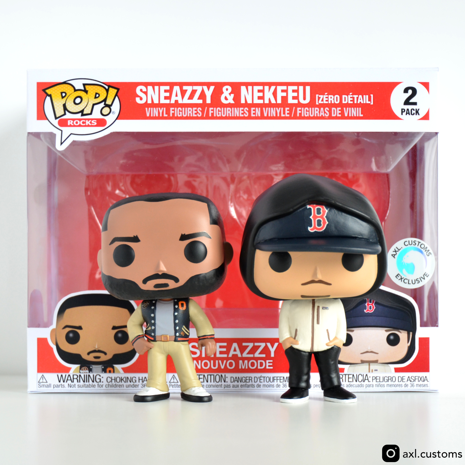 Front Shot Unboxed Nouvo Mode - Sneazzy & Nekfeu (Zéro Détail) Custom Funko Pop